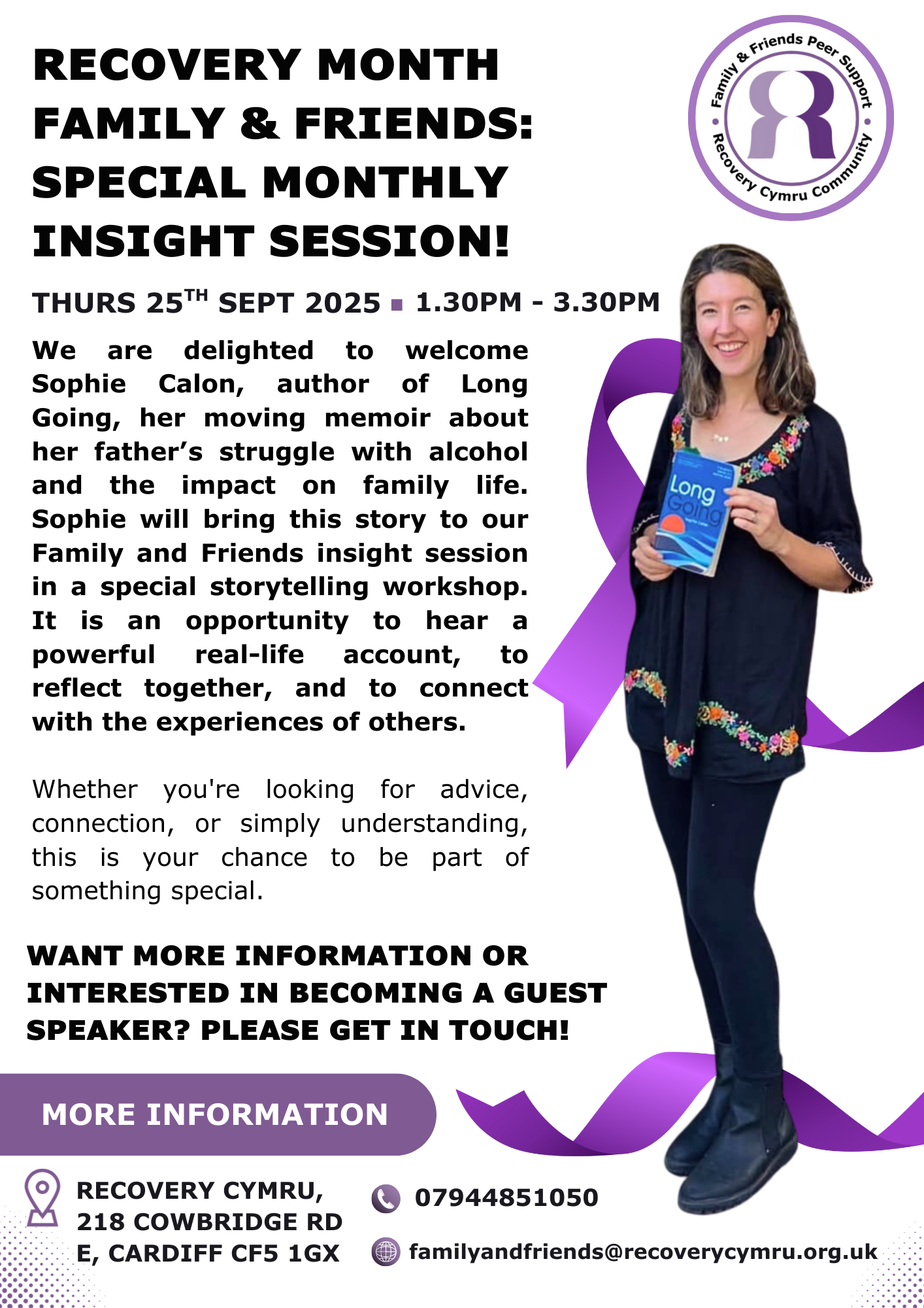 Recovery Cymru Family & Friends Insight Session Poster August 2025 (1)