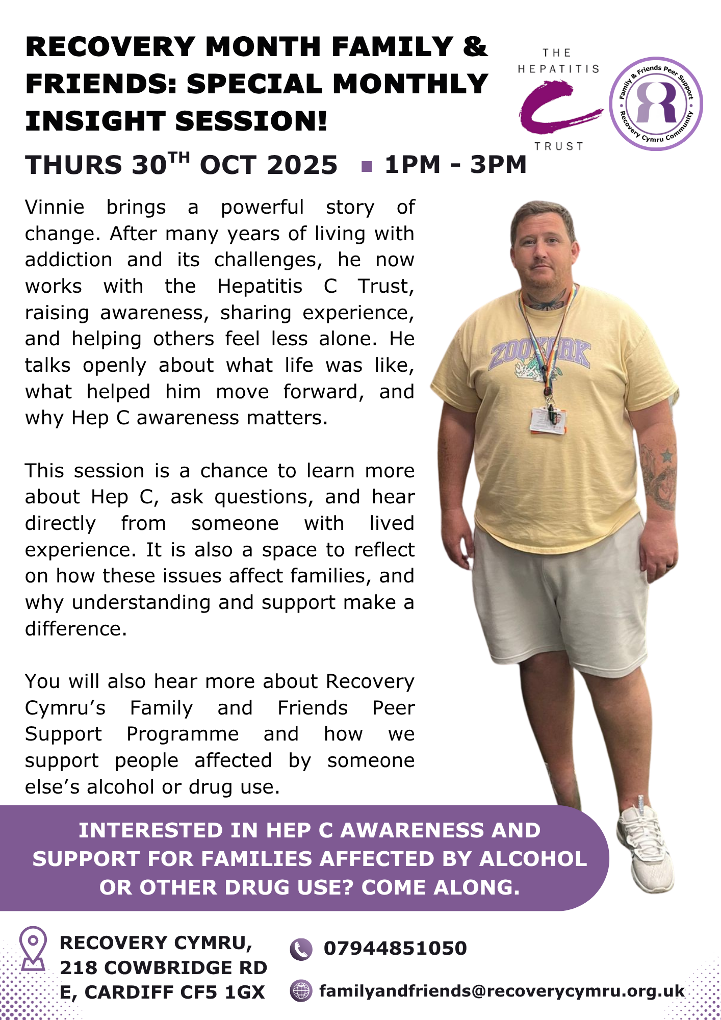 Recovery Cymru Family & Friends Insight Session Poster August 2025 (3)